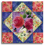 Clothworks Digital Pre-Cut 12 Block King's Crown Quilt Kit - Fleur De Rose