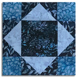 Matt's Hoffman Batik Pre-Cut 12 Block King's Crown Quilt Kit - Into The Snow