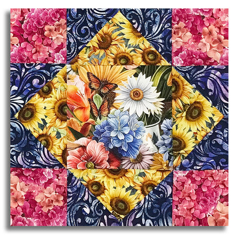 Blank Quilting Pre-Cut 12 Block King's Crown Quilt Kit - Florinda