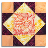 Matt's Hoffman Batik Pre-Cut 12 Block King's Crown Quilt Kit - Sundown