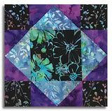 Hoffman Batik Pre-Cut 12 Block King's Crown Quilt Kit - Electric Slide