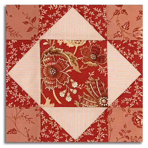 Matt's Moda Pre-Cut 12 Block King's Crown Quilt Kit - Le Jardin Rouge