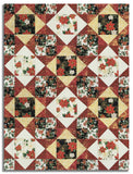 Hoffman Metallic Pre-Cut 12 Block King's Crown Quilt Kit - Blooming Holidays