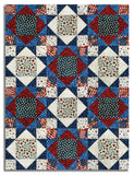 Northcott Pre-Cut 12 Block King's Crown Quilt Kit - Stars & Stripes 14