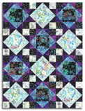 Hoffman Batik Pre-Cut 12 Block King's Crown Quilt Kit - Electric Slide