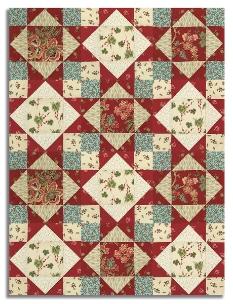 Matt's Andover Pre-Cut 12 Block King's Crown Quilt Kit - Jingle Bell