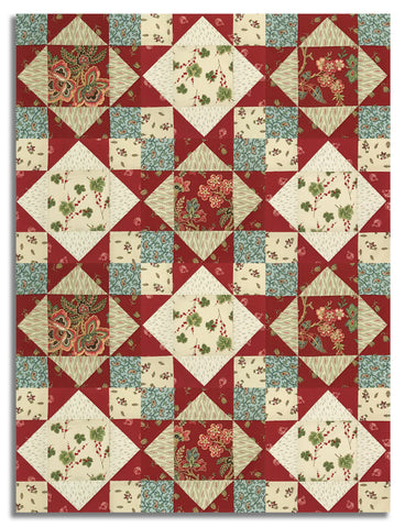 Matt's Andover Pre-Cut 12 Block King's Crown Quilt Kit - Jingle Bell