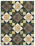 Clothworks Digital Pre-Cut 12 Block King's Crown Quilt Kit - Nature Study