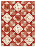 Matt's Moda Pre-Cut 12 Block King's Crown Quilt Kit - Le Jardin Rouge