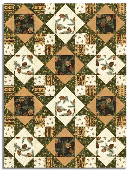Matt's Moda Pre-Cut 12 Block King's Crown Quilt Kit - Northwoods Lodge