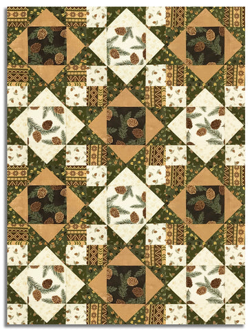 Matt's Moda Pre-Cut 12 Block King's Crown Quilt Kit - Northwoods Lodge
