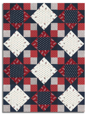 Moda Pre-Cut 12 Block King's Crown Quilt Kit - American Gatherings III