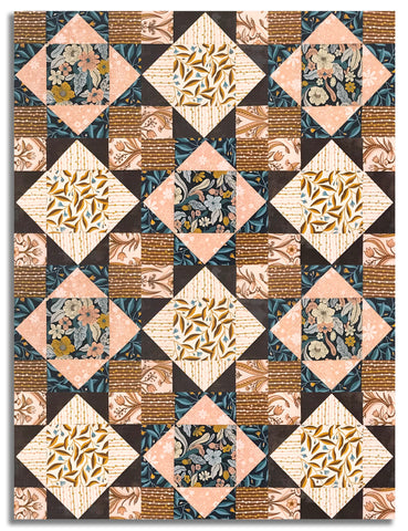 Matt's Moda Pre-Cut 12 Block King's Crown Quilt Kit - Feather & Forest Bloom