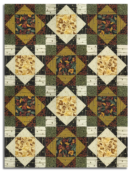 Windham Pre-Cut 12 Block King's Crown Quilt Kit - Gleaned