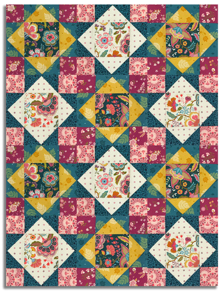 Matt's Moda Pre-Cut 12 Block King's Crown Quilt Kit - Sitara