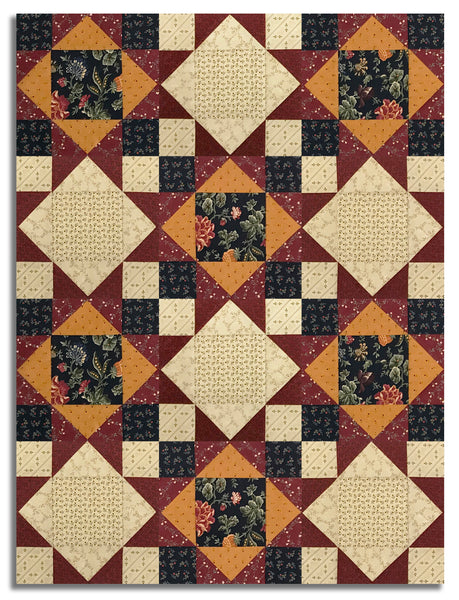 Moda Kansas Troubles Pre-Cut 12 Block King's Crown Quilt Kit - Quail Run