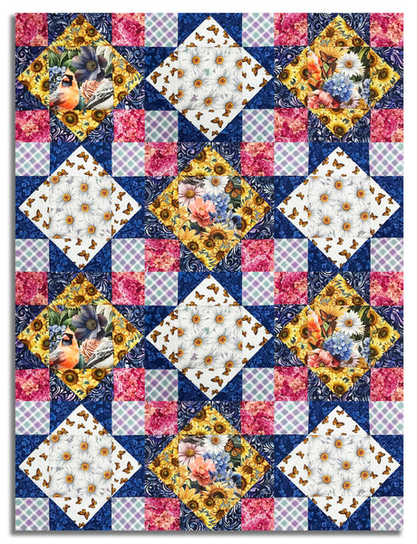 Blank Quilting Pre-Cut 12 Block King's Crown Quilt Kit - Florinda