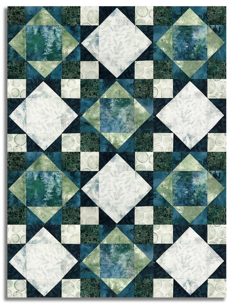 Matt's Northcott Pre-Cut 12 Block King's Crown Quilt Kit - Altitude