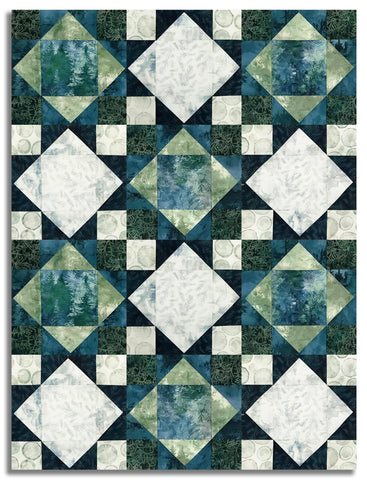 Matt's Northcott Pre-Cut 12 Block King's Crown Quilt Kit - Altitude