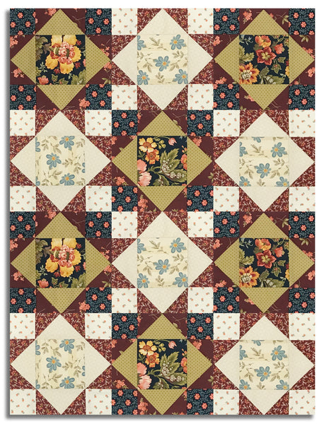 Matt's Andover Pre-Cut 12 Block King's Crown Quilt Kit - Farmer's Daughter
