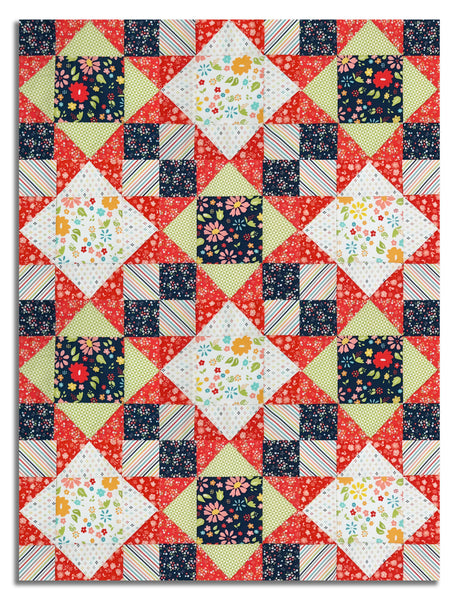 Moda Pre-Cut 12 Block King's Crown Quilt Kit - Delightfully Yours