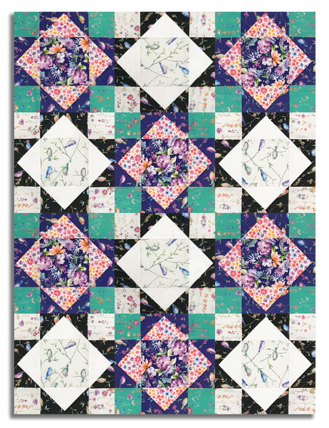 Windham Pre-Cut 12 Block King's Crown Quilt Kit - Serafina