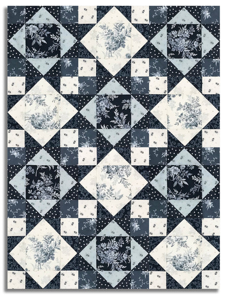Matt's Moda Pre-Cut 12 Block King's Crown Quilt Kit - Breathtaking Blues