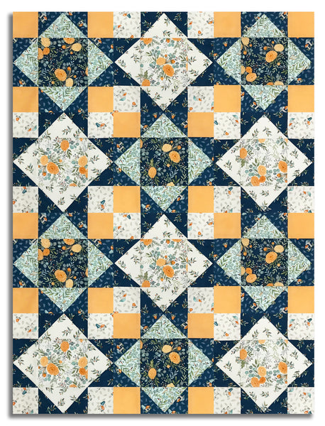 Moda Pre-Cut 12 Block King's Crown Quilt Kit - I Love Fall Most Of All