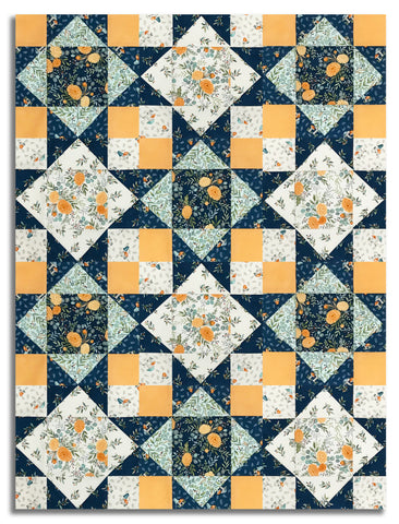 Moda Pre-Cut 12 Block King's Crown Quilt Kit - I Love Fall Most Of All