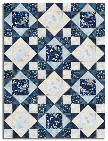 Clothworks Digital Pre-Cut 12 Block King's Crown Quilt Kit - Naturescape