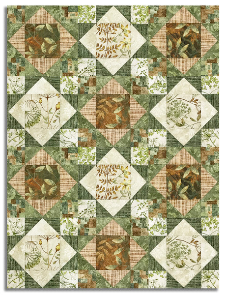 Matt's Northcott Pre-Cut 12 Block King's Crown Quilt Kit - Stonehenge Organics