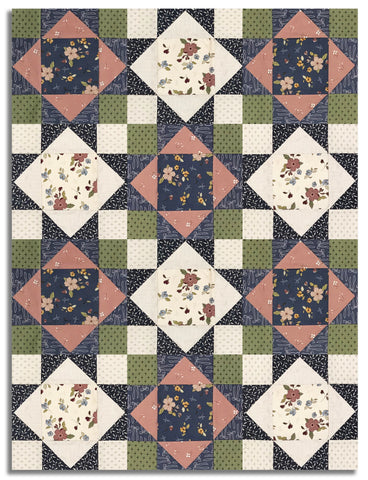 Matt's Riley Blake Pre-Cut 12 Block King's Crown Quilt Kit - Charmed & Treasured