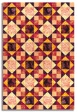 Matt's Hoffman Batik Pre-Cut 12 Block King's Crown Quilt Kit - Sundown