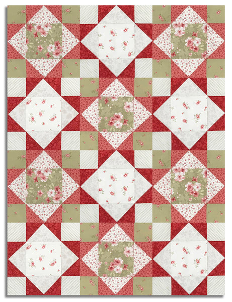 Studio E Pre-Cut 12 Block King's Crown Quilt Kit - Elizabeth