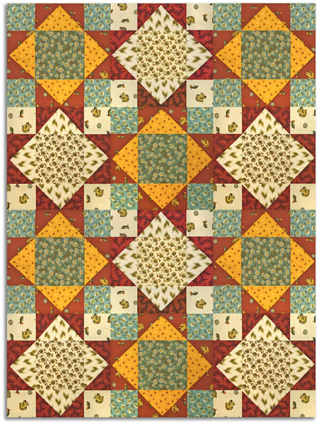 Andover Pre-Cut 12 Block King's Crown Quilt Kit - Gathering