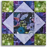 Clothworks Digital Pre-Cut 12 Block King's Crown Quilt Kit - Midnight Dreams