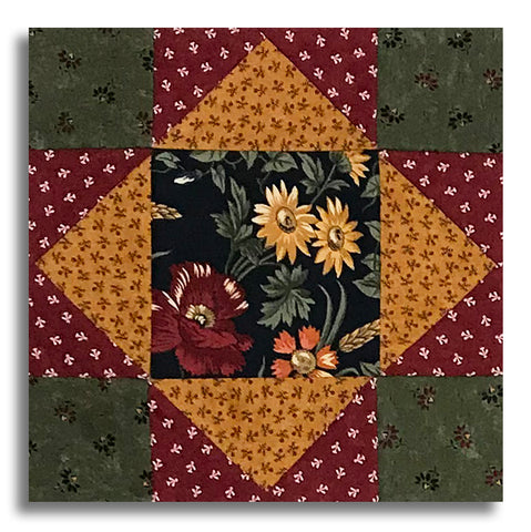 Moda Kansas Troubles Pre-Cut 12 Block King's Crown Quilt Kit - Wheatland - Currant