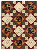 Moda Kansas Troubles Pre-Cut 12 Block King's Crown Quilt Kit - Wheatland - Currant