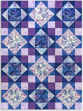 Hoffman Pre-Cut 12 Block King's Crown Quilt Kit - Dragonflies At Dusk