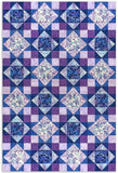 Hoffman Pre-Cut 12 Block King's Crown Quilt Kit - Dragonflies At Dusk