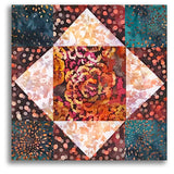 Hoffman Pre-Cut 12 Block King's Crown Quilt Kit - Paprika