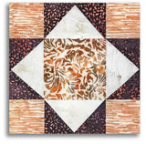 Hoffman Pre-Cut 12 Block King's Crown Quilt Kit - Paprika