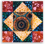 Kaufman Artisan Batiks Kit de colcha King's Crown pré-cortado com 12 blocos - Arco-íris retrô