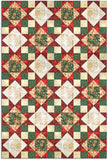 Kaufman Pre-Cut 12 Block King's Crown Quilt Kit - Holiday Flourish: Festive Finery - Holiday