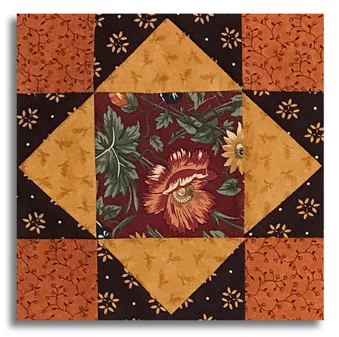 Moda Kansas Troubles Pre-Cut 12 Block King's Crown Quilt Kit - Wheatland - Mulberry