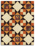 Moda Kansas Troubles Pre-Cut 12 Block King's Crown Quilt Kit - Wheatland - Mulberry