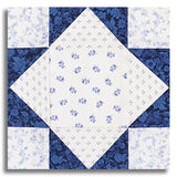 Windham Pre-Cut 12 Block King's Crown Quilt Kit - China Blue