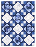 Windham Pre-Cut 12 Block King's Crown Quilt Kit - China Blue