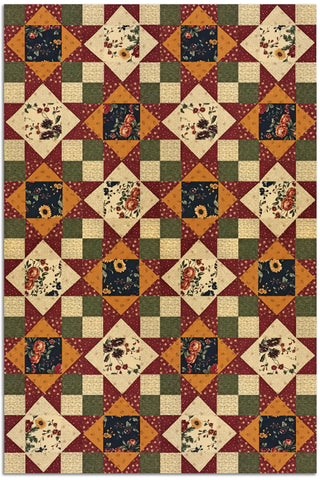 Moda Kansas Troubles Quilters Pre-Cut 12 Block King's Crown Quilt Kit - Daisy Lane