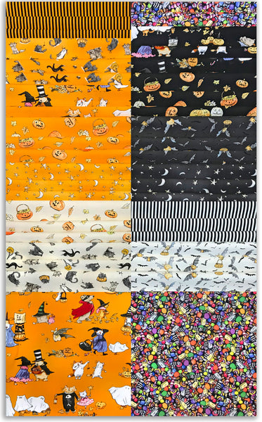 Clothworks vorgeschnittene 42-teilige 10-Zoll-Tortenquadrate – TSQ0466 – Halloween-Parade